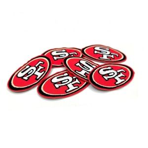 49ers Iron On Sew On Embroidery Patch, Team Logo Iron-on Patch set of 2 NWT